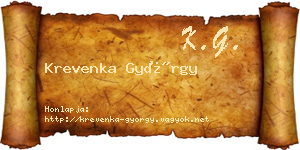 Krevenka György névjegykártya